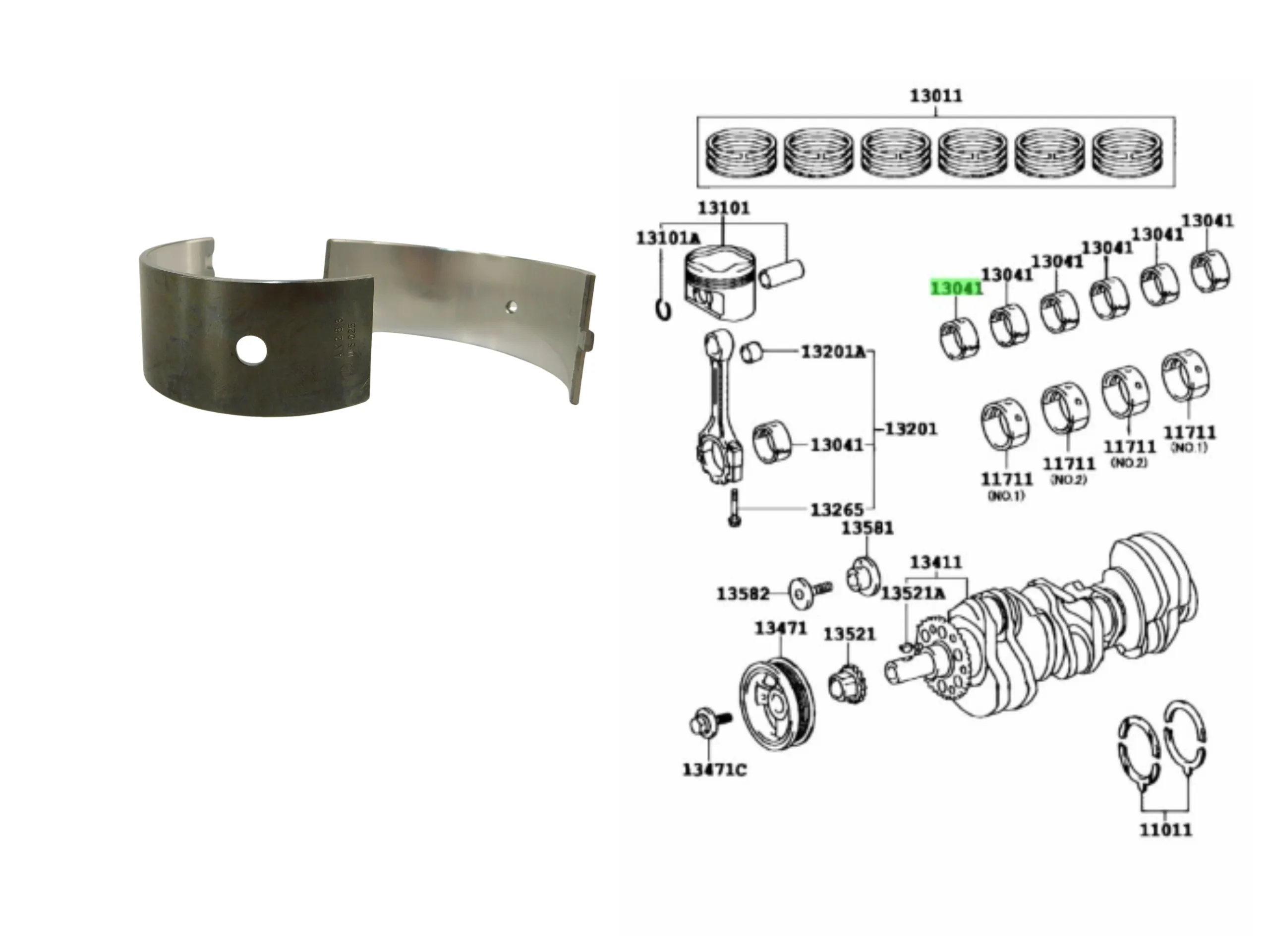 COJINETE BANCADA HILUX 2.8 3.0 3L 5L 92-2004 0.25MM