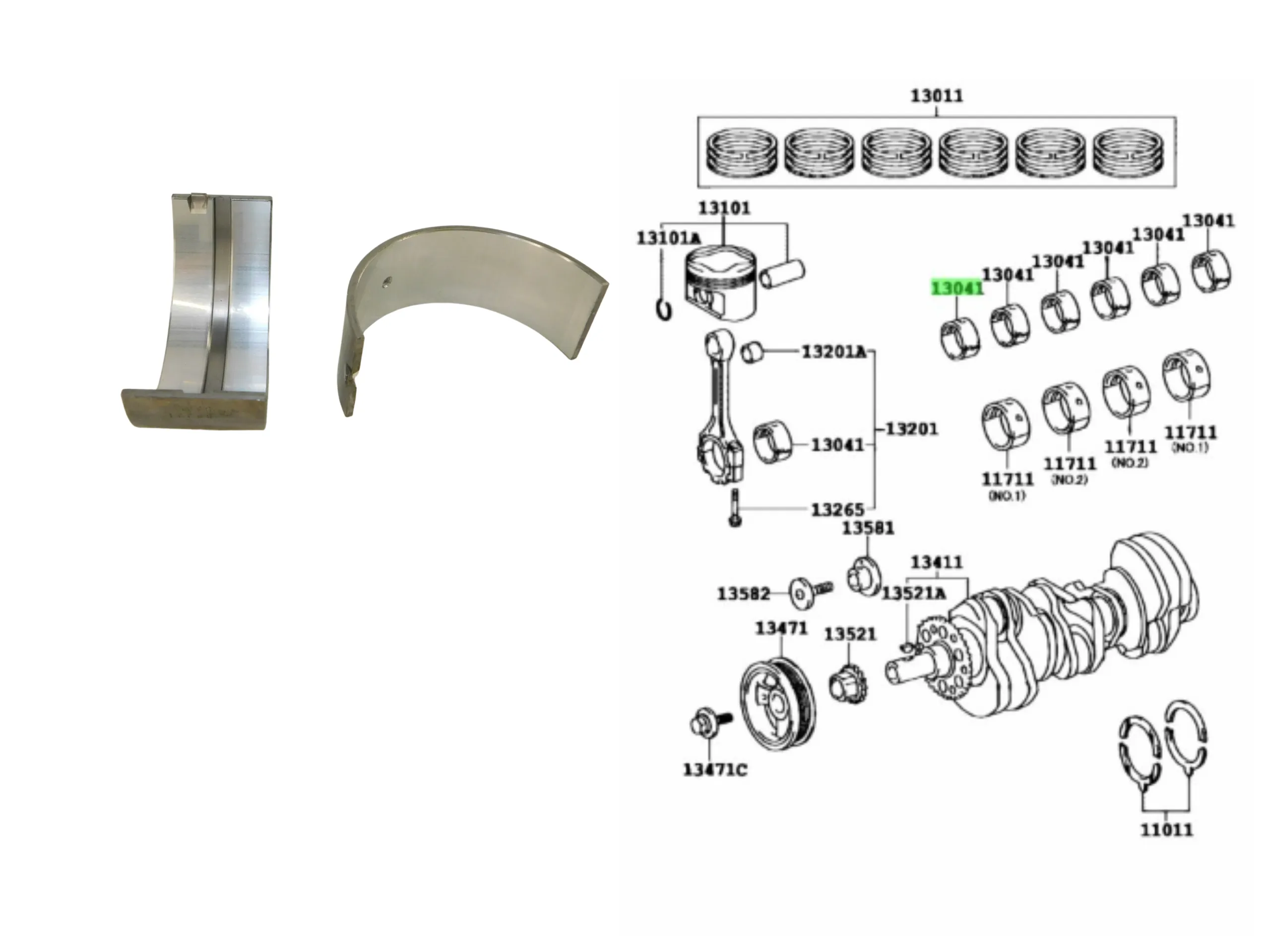 COJINETE BANCADA HILUX 2.8 3.0 3L 5L 92-2004 0.50MM
