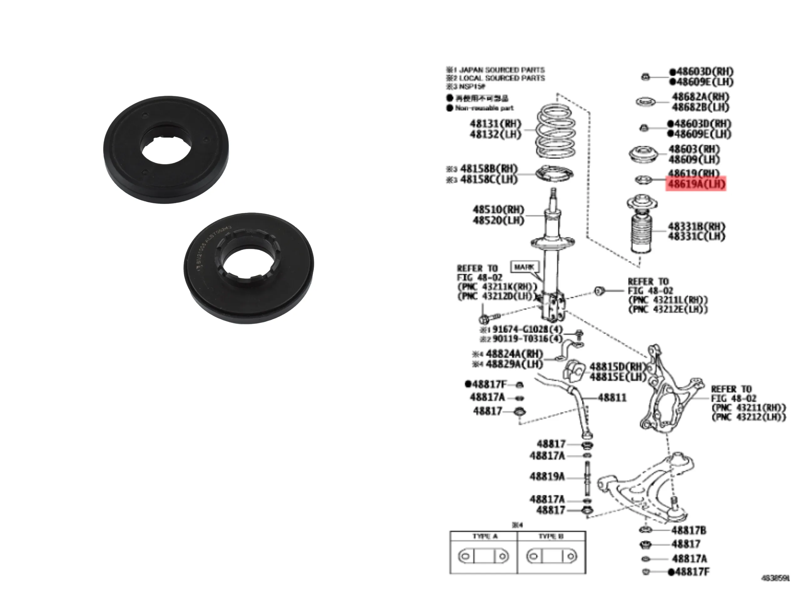 CRAPODINA PLASTICA CAZOLETA AMORTIGUADOR DELANTERO ETIOS/YARIS TODOS