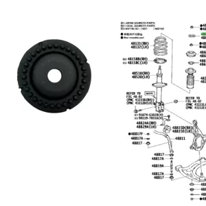 SOPORTE SUPERIOR CAZOLETA AMORTIGUADOR DELANTERA YARIS 2018-  / ETIOS 2019- ORIG