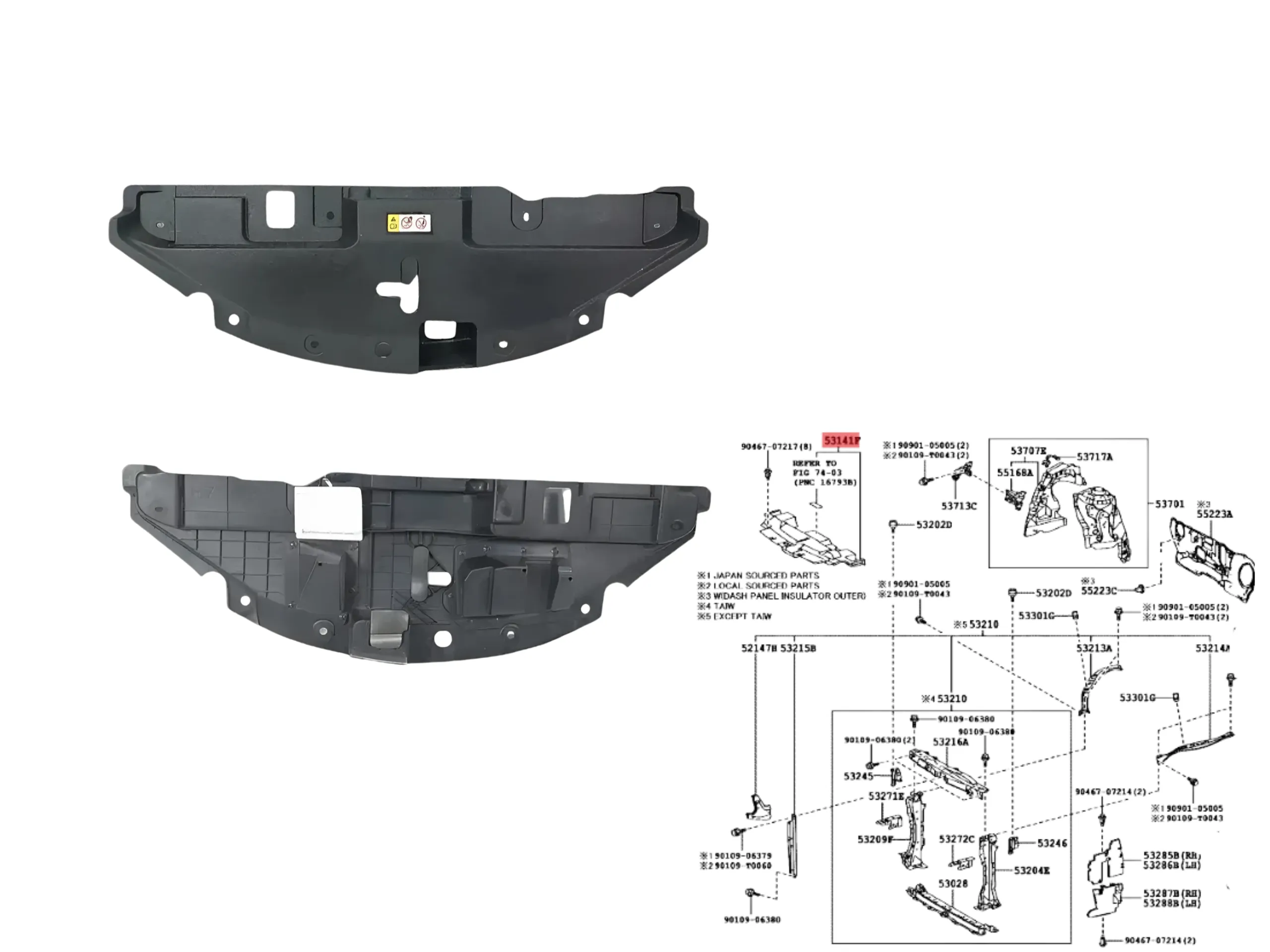COBERTOR SUPERIOR GRILLA RADIADOR YARIS 2018- ORIG
