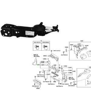 SOPORTE RADIADOR RH COROLLA CROSS 2021- ORIG (PARTE VERTICAL