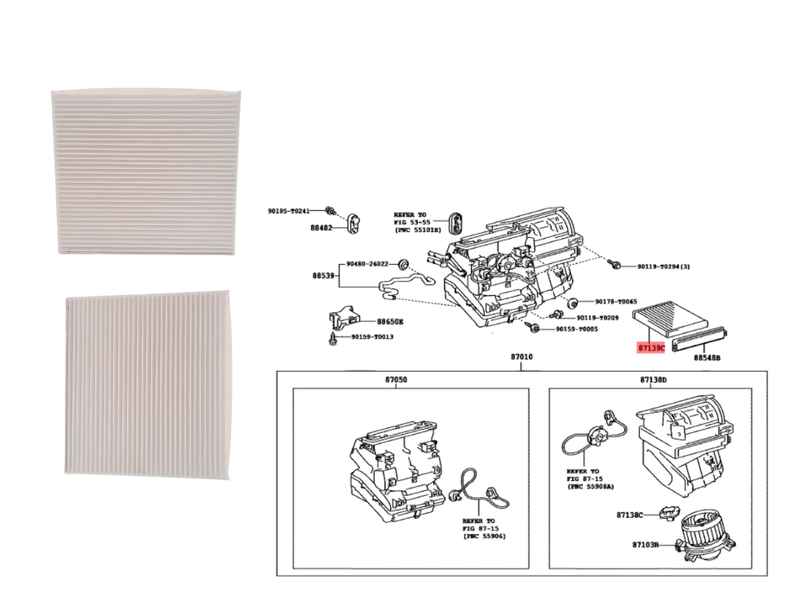 FILTRO HABITACULO HILUX 2005- / SW4 2005- / COROLLA 2008- / YARIS