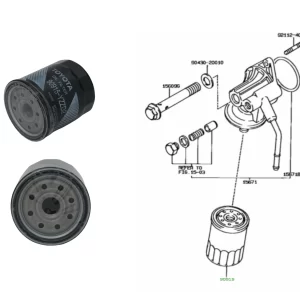 FILTRO ACEITE HILUX 2005- / SW4 2005- / PRADO 1KDFTV / HIACE 2021- / INNOVA