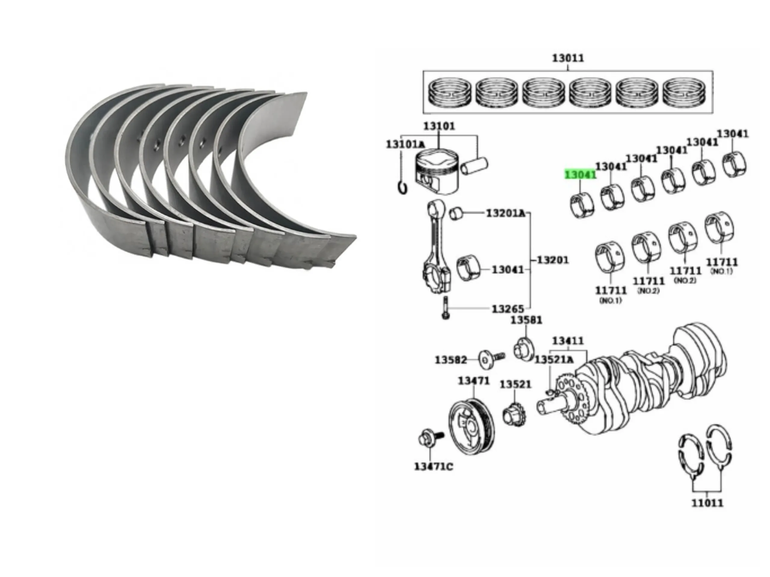 COJINETE BANCADA HILUX 1KD / 2KD / SW4 / HILUX 3.0 TURBO 0