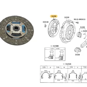 DISCO EMBRAGUE HILUX 02/2015 2.7 NAFTA 3RZ 2TR / SW4 20