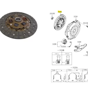 DISCO EMBRAGUE HILUX 94/02 18R/L 227MM (97/04 VER C/MUESTRA) *AISIN / EXEDY*