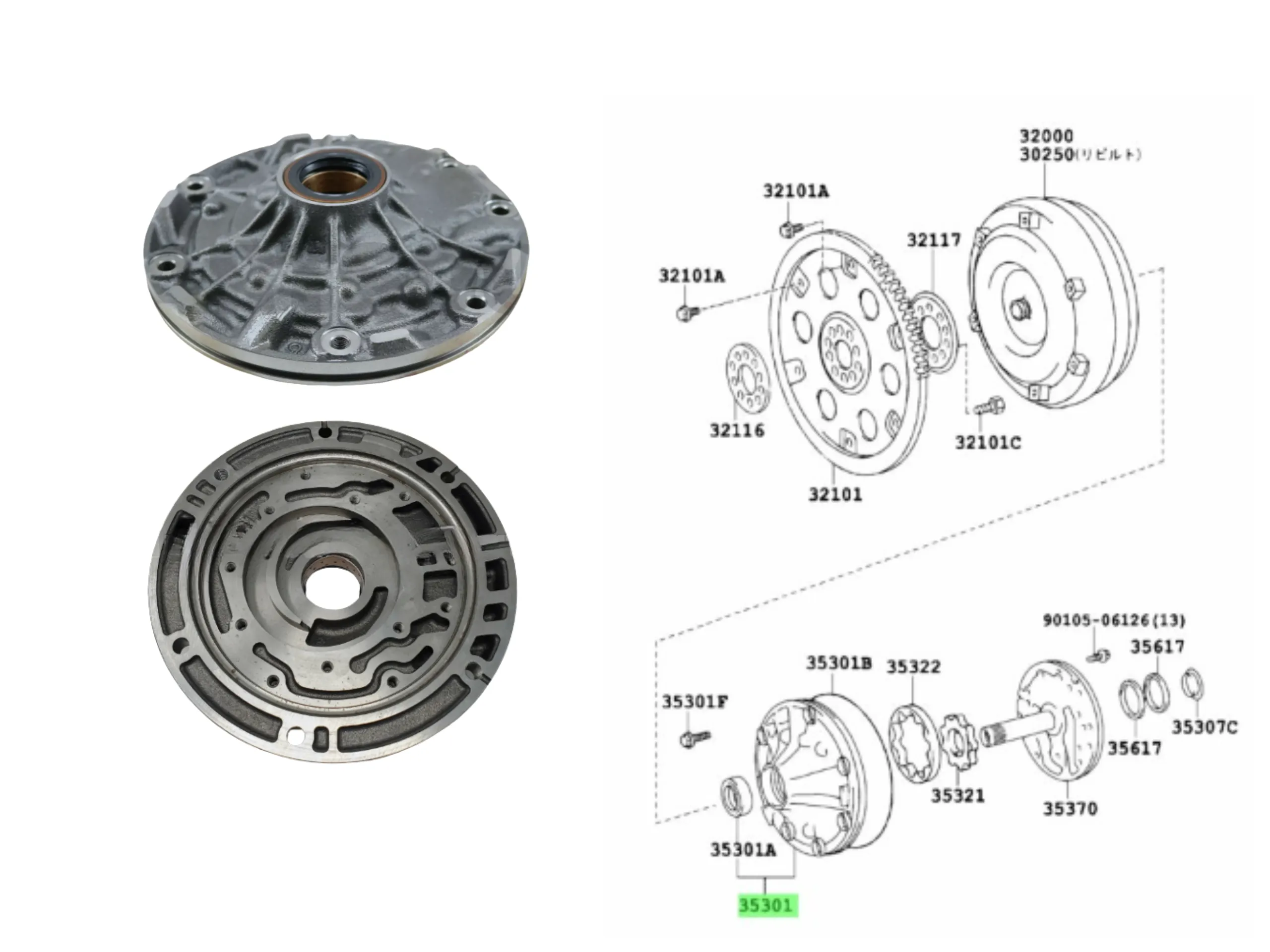 BOMBA ACEITE CAJA AUTOMATICA HILUX/SW4 2005- *SIN ENGRANAJES*