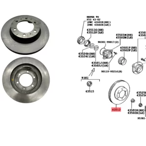 DISCO FRENO HILUX 2008-12 / 2012-15 C/MUESTRA / 2016- / SW4 2005-15 ORIGINAL
