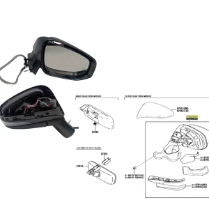 ESPEJO COROLLA CROSS 2021- XEI/SEG C/LUZ RH *SE REBATE ELEC*