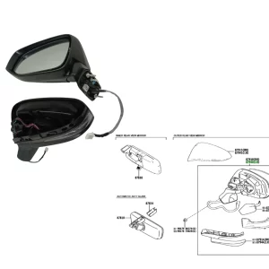 ESPEJO COROLLA CROSS 2021- XLI C/LUZ LH *NO SE REBATE ELEC*