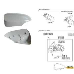 CARCAZA ESPEJO YARIS 5 PUERTAS 2016- P/MOD.C/LUZ LH