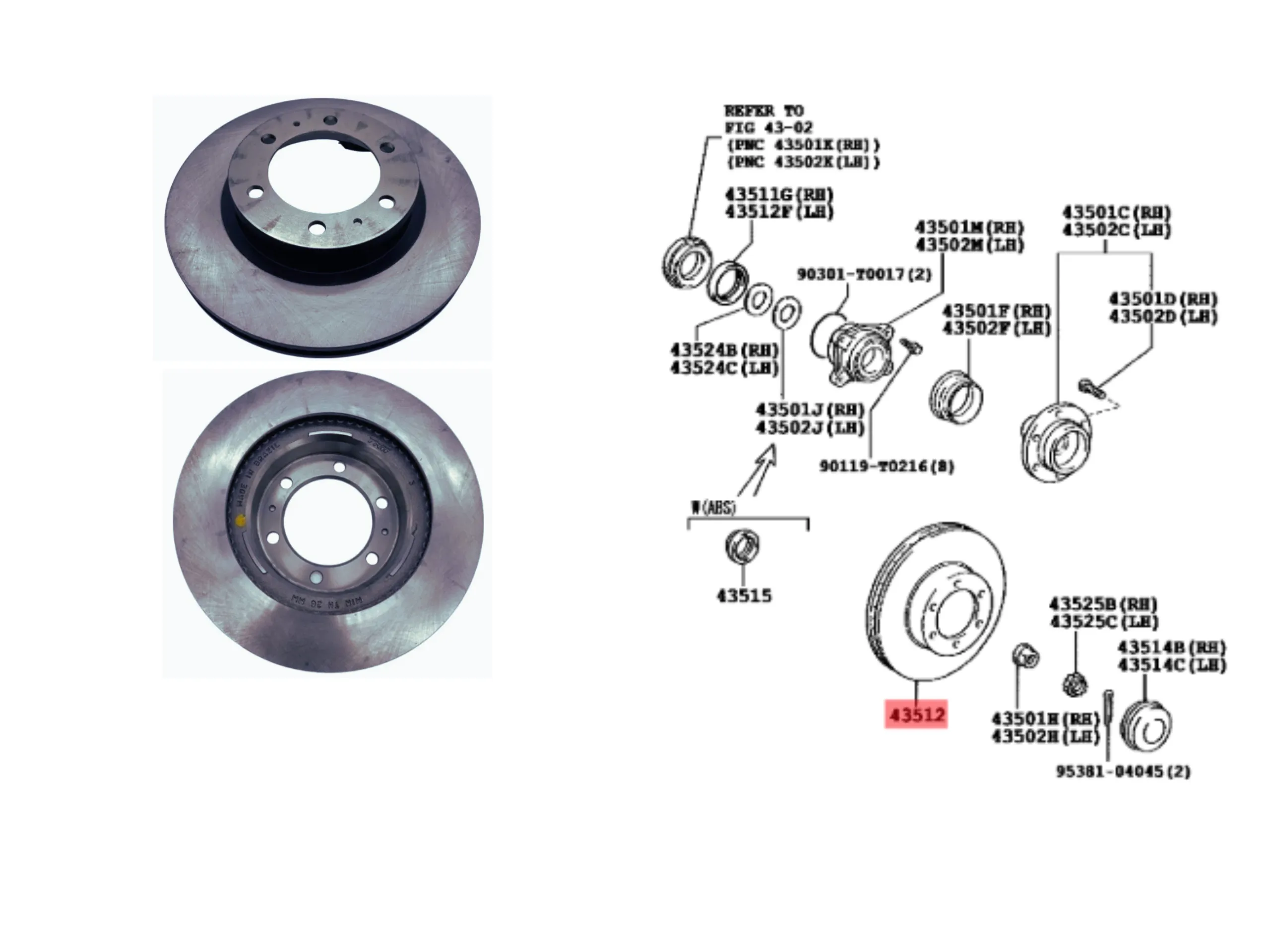 DISCO FRENO HILUX 2008-12 / 2012-15 C/MUESTRA / 2016- / SW4 2005-15 PREMIUM