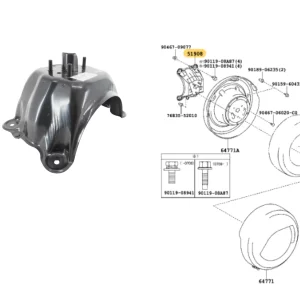 SOPORTE RUEDA AUXILIAR RAV4 2006-10 *VA EN PORTON TRASERO*