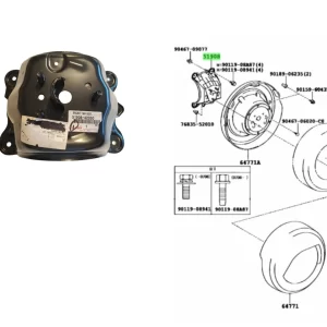 SOPORTE RUEDA AUXILIAR RAV 4 2011- *VA EN PORTON TRASERO*