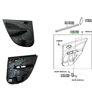 TAPIZADO INTERIOR PUERTA TRASERA LH ETIOS 4 PUERTAS