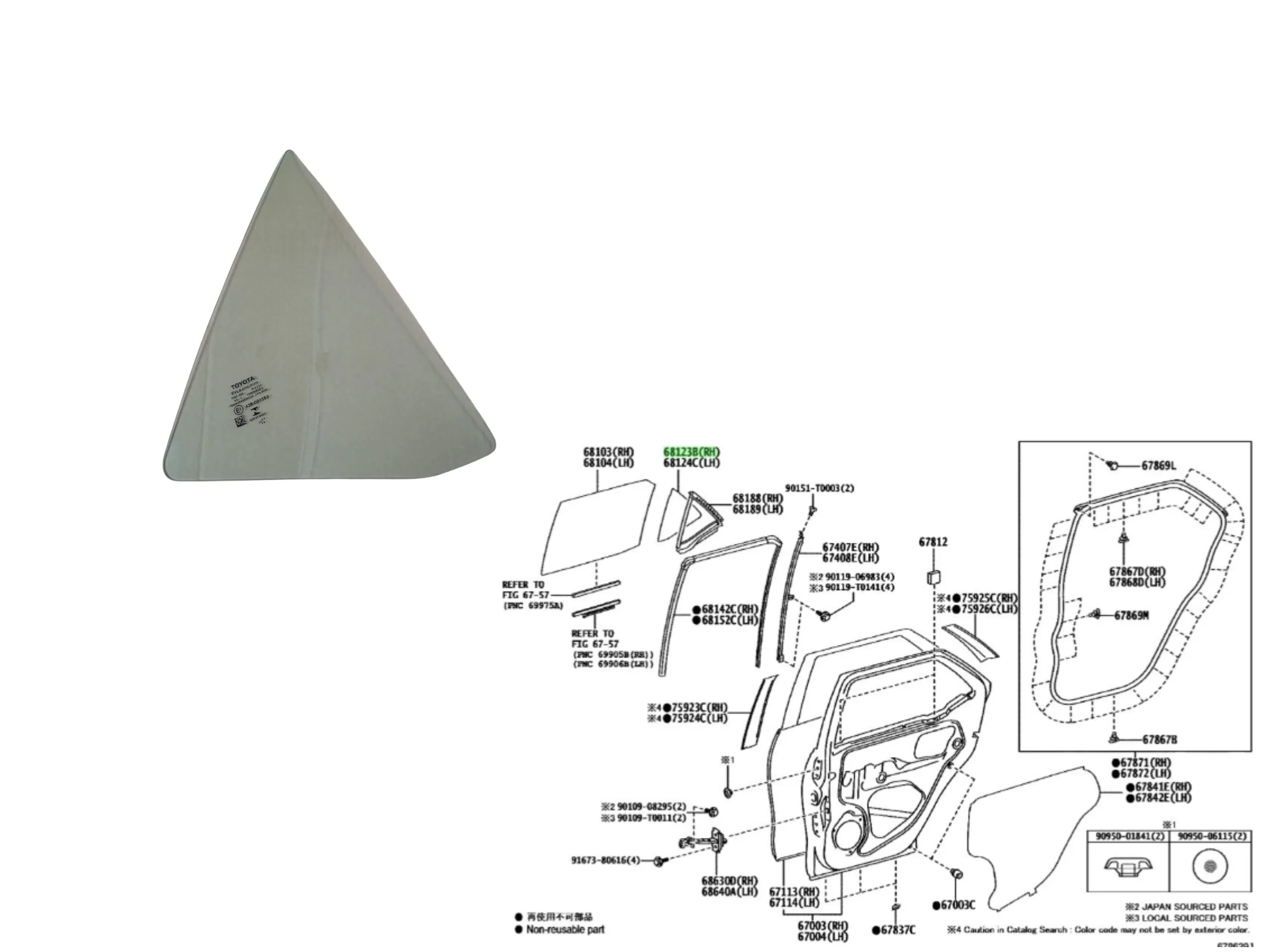 VIDRIO FIJO PUERTA TRASERA DERECHA SW4 2016-