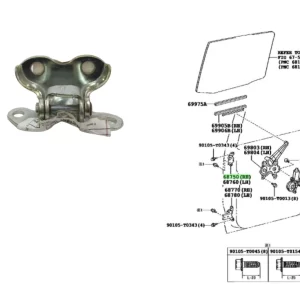 BISAGRA PUERTA TRASERA HILUX/SW4 2016- SUPERIOR RH ORIG*