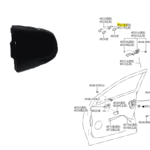 TAPA MANIJA EXTERIOR RAV 2016- DELANTERO DERECHA NEGRA