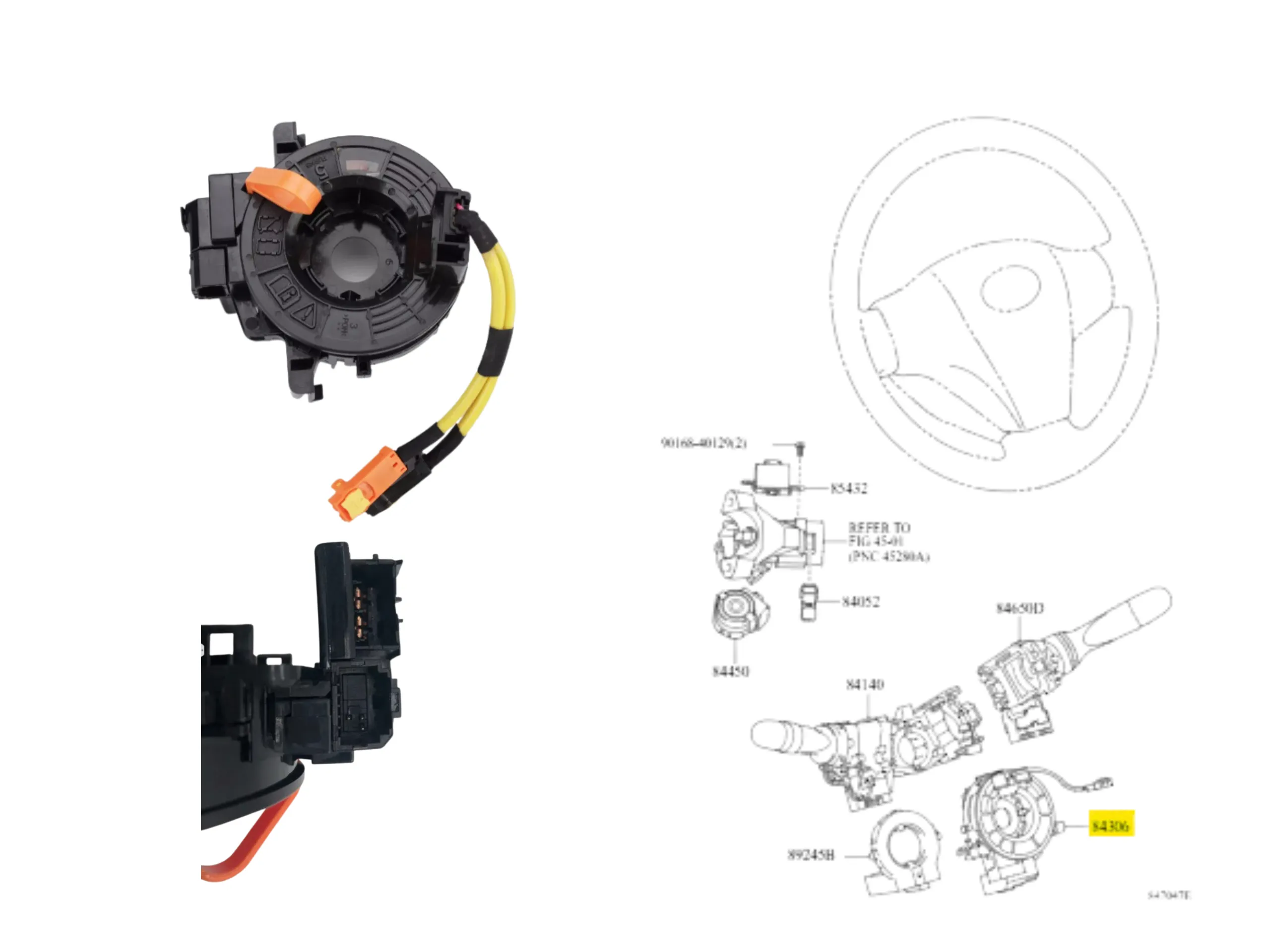 CABLE ESPIRALADO RAV4 2005-12 / PRADO 2009-15 / CAMRY *VER C/MUESTRA TODOS* IMP
