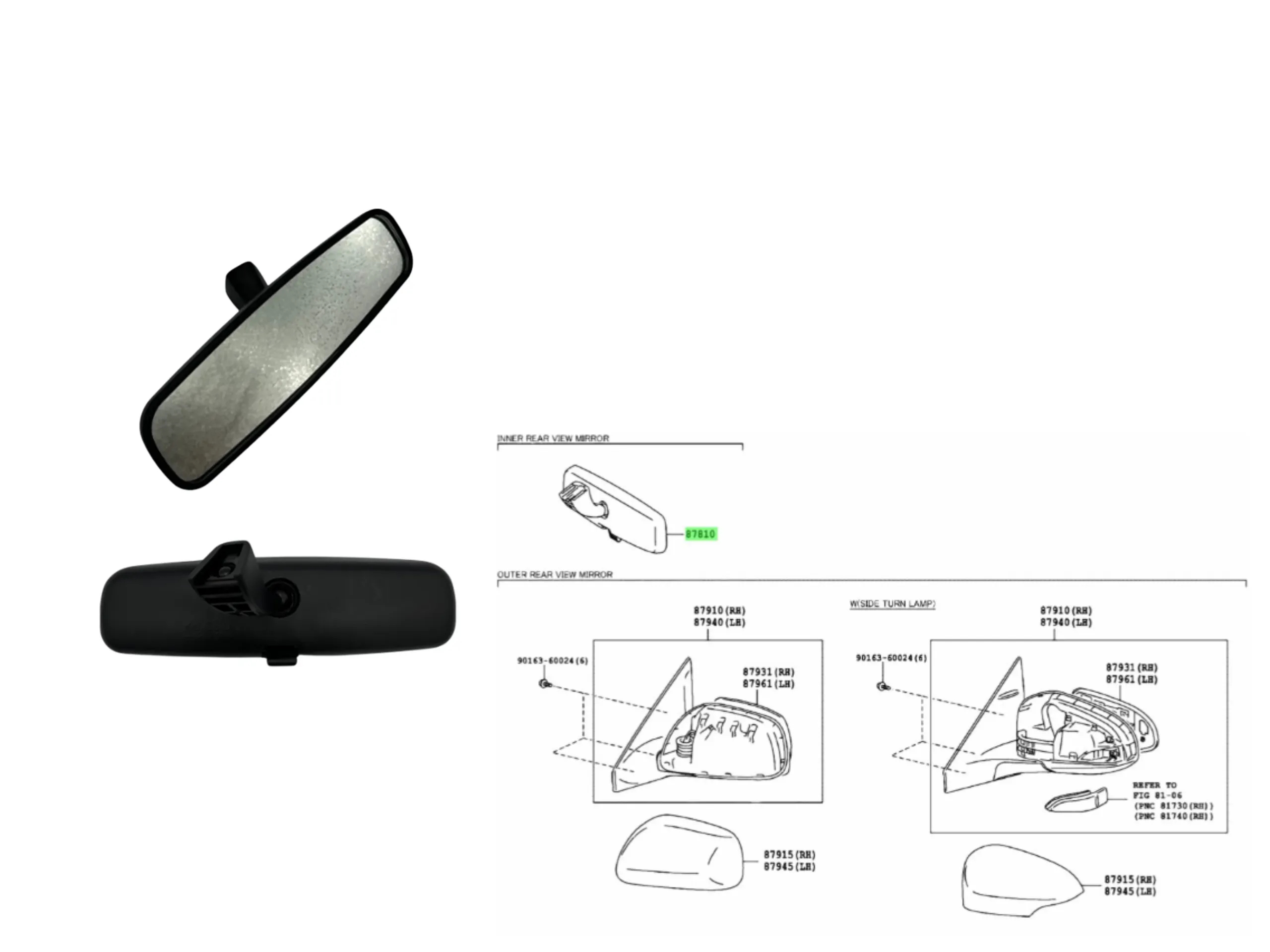 ESPEJO INTERIOR ETIOS 2013- ORIGINAL *VER CON CHASIS*