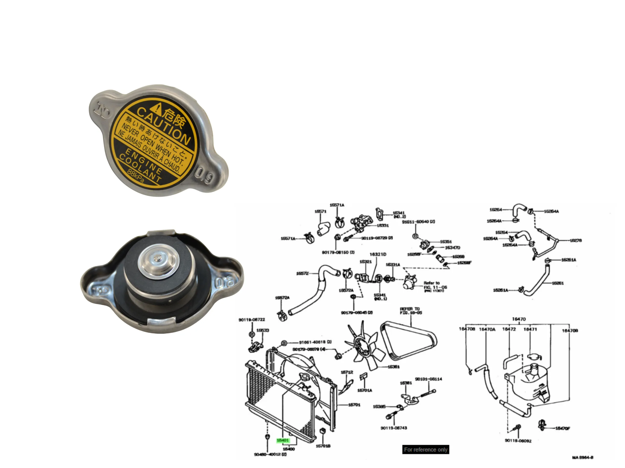 TAPA RADIADOR CHICA UNIVERSAL HILUX 94-2001 JAPON