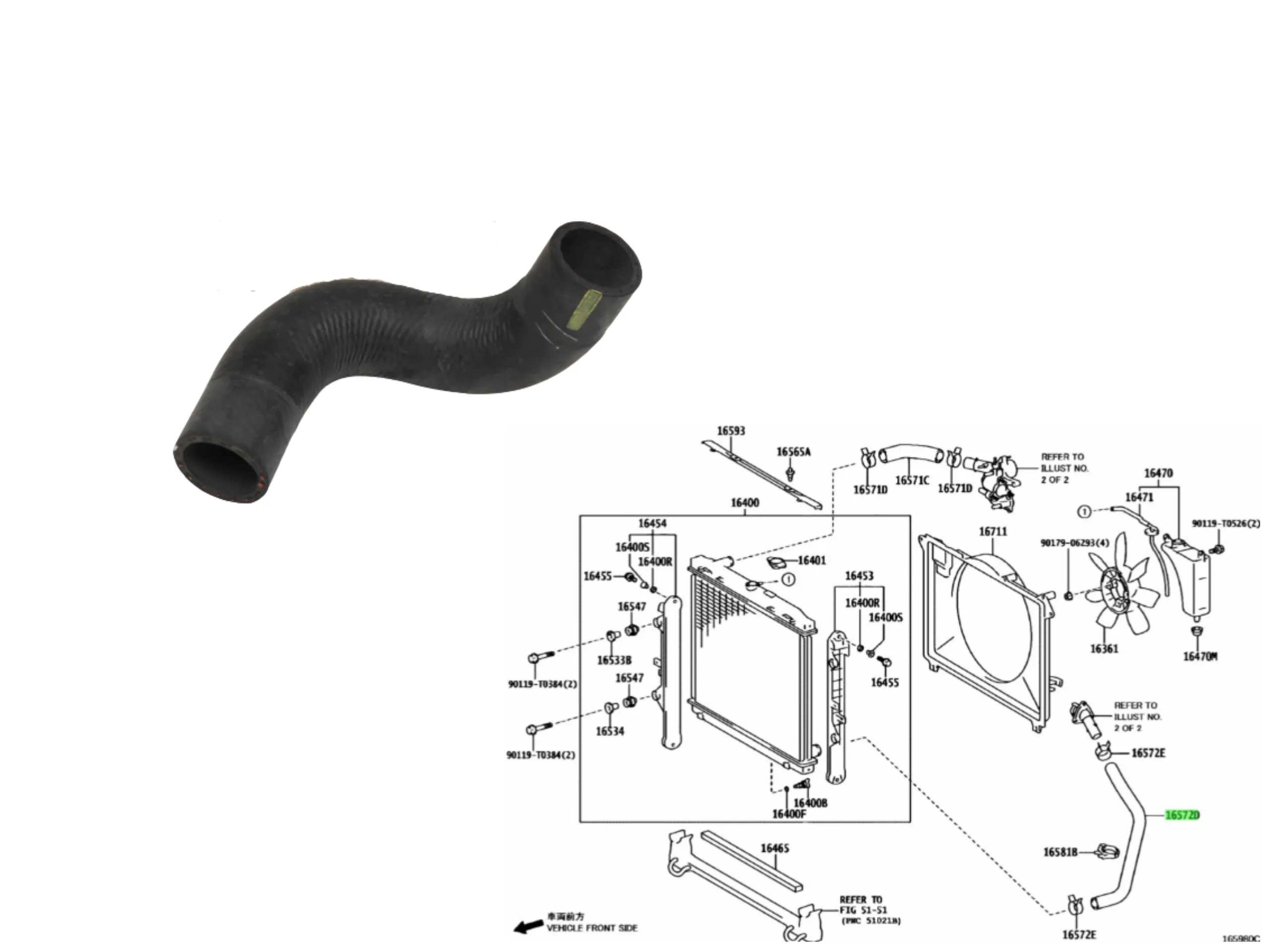 MANGUERA INFERIOR RAD HILUX 2016- TODAS