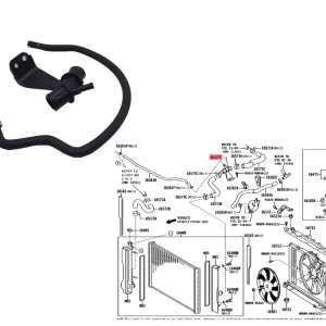 TUBO CONECTOR AGUA COROLLA 2008-21 PLASTICO *CON MANGUERA Y BRIDA*