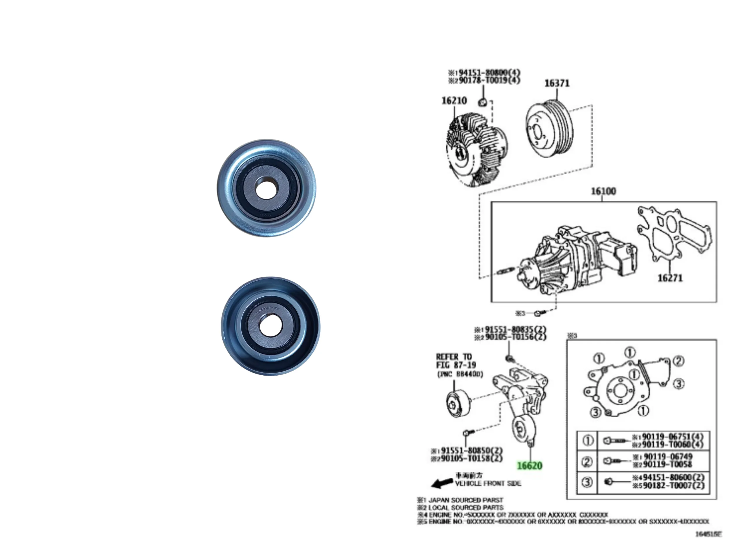 POLEA TENSOR ALT HILUX SW4 05-2025 INT.17MM NSK JAP