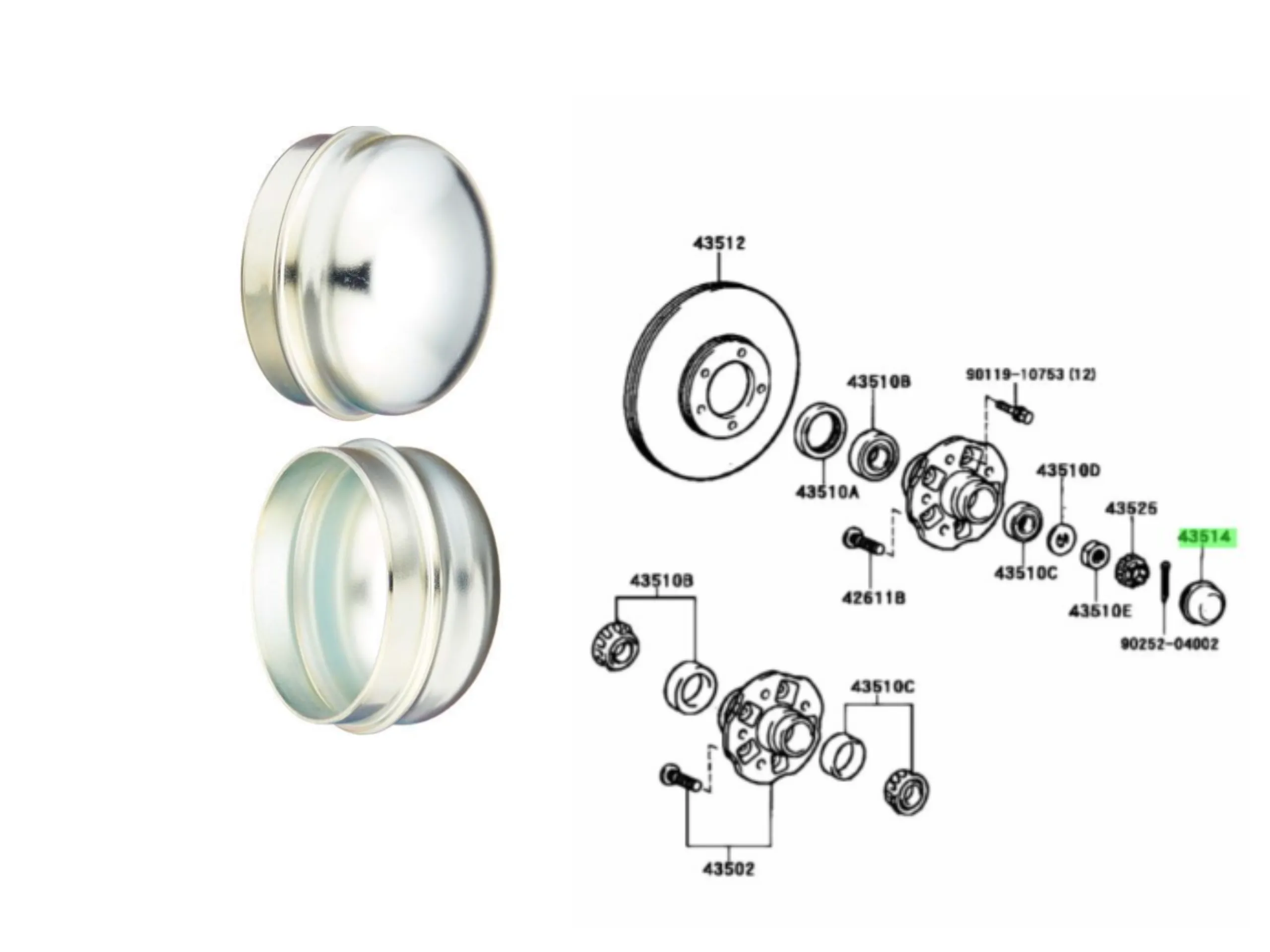 TAPA GRASERA INTERIOR PUNTA EJE HILUX 2005- / SW4 2005-