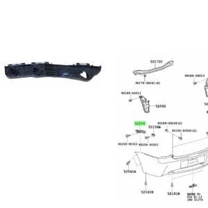 SOPORTE PARAGOLPE TRASERO ETIOS 4 PUERTAS LH NAC