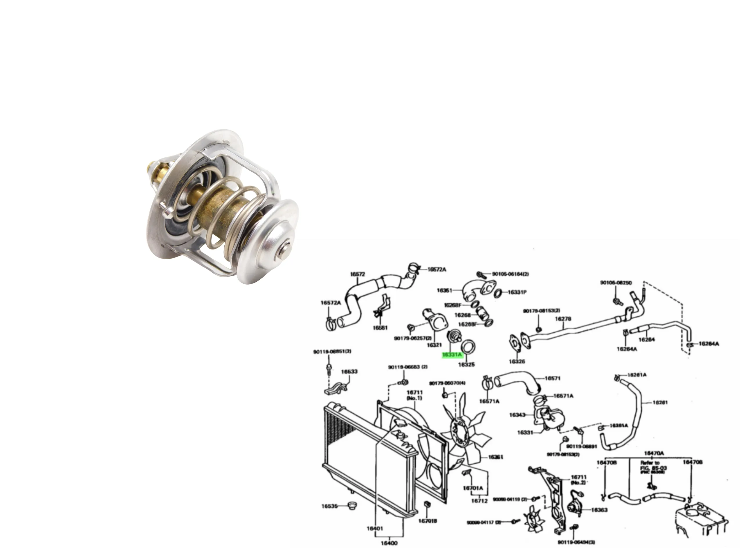 TERMOSTATO HILUX 92/2004 SIN TURBO 3L / 5L JAPON