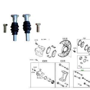 JUEGO REPARACION CALIPER COROLLA 02-07 NAFTA *PERNO DESLIZANTE Y FUELLES*