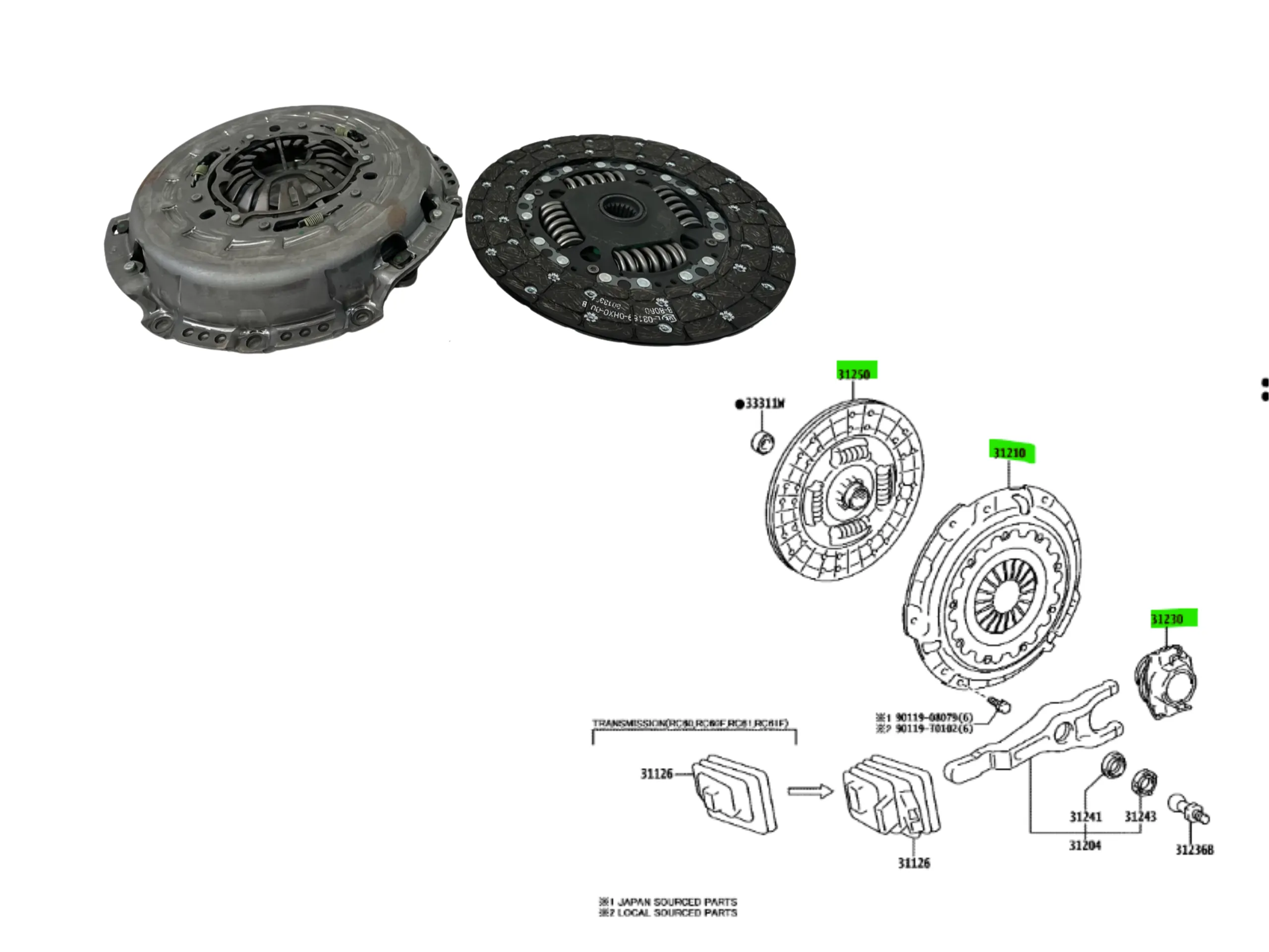 KIT EMBRAGUE HILUX 2016- 1GD 2GD SIN CRAPO LUK