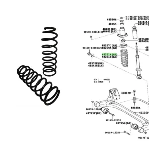 ESPIRAL TRASERO COROLLA 02-07 NAFTA C/U *VENDER EL PAR* *REFORZADO P/GNC -10MTS*