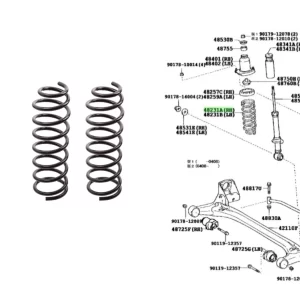 ESPIRAL TRASERO COROLLA 2014- STD C/U *VENDER EL PAR* NAC