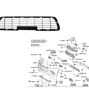 GRILLA CENTRAL PARAGOLPE DELANTERO  HILUX 2016- NAC./IMP.