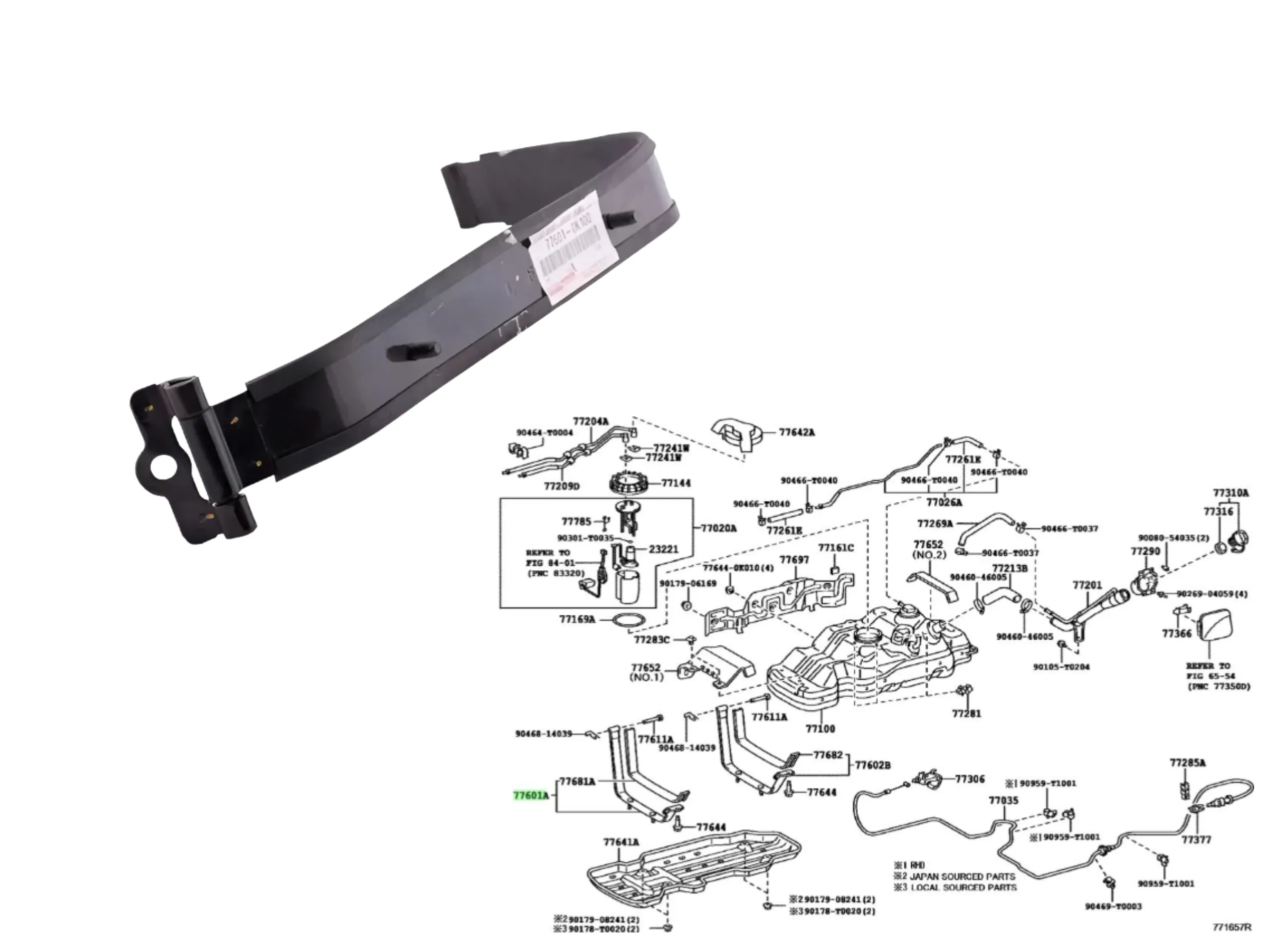 SOPORTE INFERIOR DERECHO TANQUE GASOIL HILUX 2005-