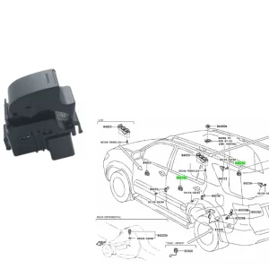 TECLA LEVANTA CRISTAL HILUX 2005- / SW4 2005- DELANTERO RH /