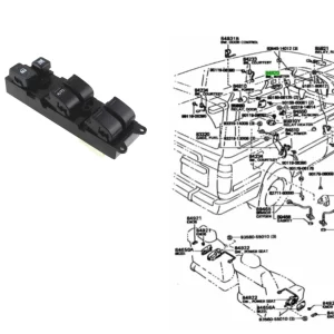 TECLA LEVANTA. CRISTAL HILUX 96-04 DELANTERO LH IMP