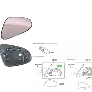 VIDRIO ESPEJO ETIOS 2015- / CROSS LH ELECTRICO ORIG