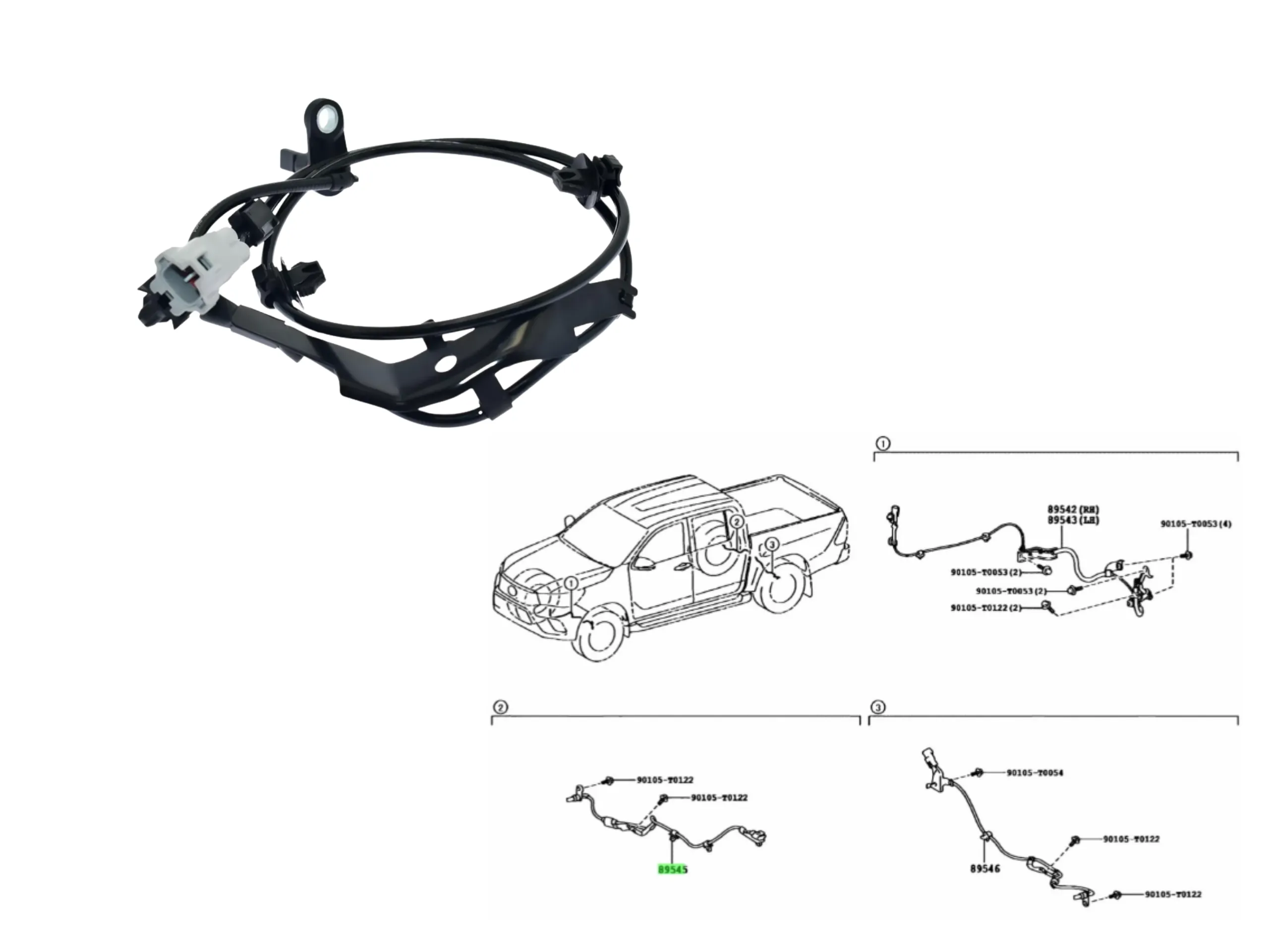SENSOR ABS TRASERO HILUX 2016- RH IMP