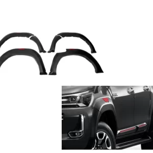 FENDERS HILUX 2021- GAZOO RACING *KIT COMPLETO* C/ MOLDURA SUPERIOR ROJA ORIG