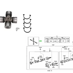 CRUCETA CARDAN TRASERO HILUX 92-04 29MM DADO TRABA INTERIOR ORIG